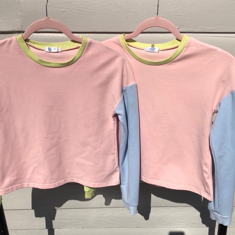 Block Pastel Crop/Boxy Sweatshirt, size kids 10/12